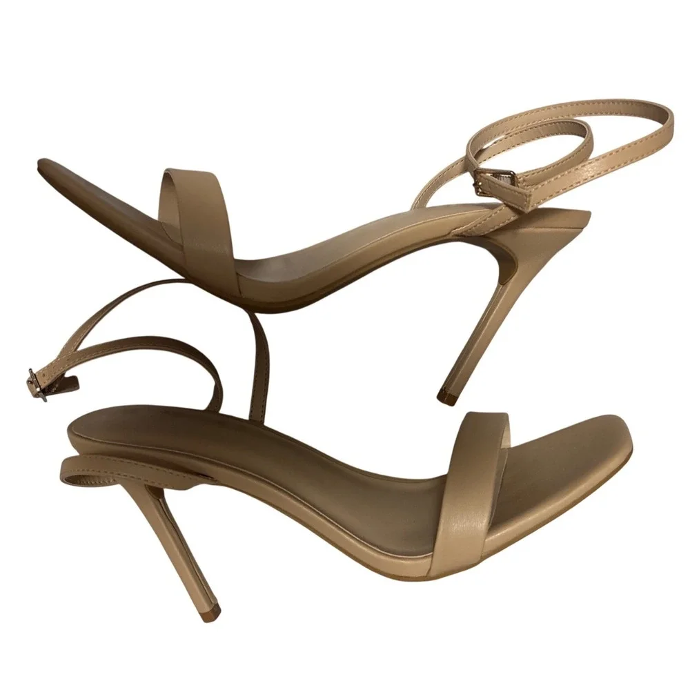Dream Pairs Women's‎ Nude Ankle adjustable Strap Stiletto Heels Sandals Size 11
